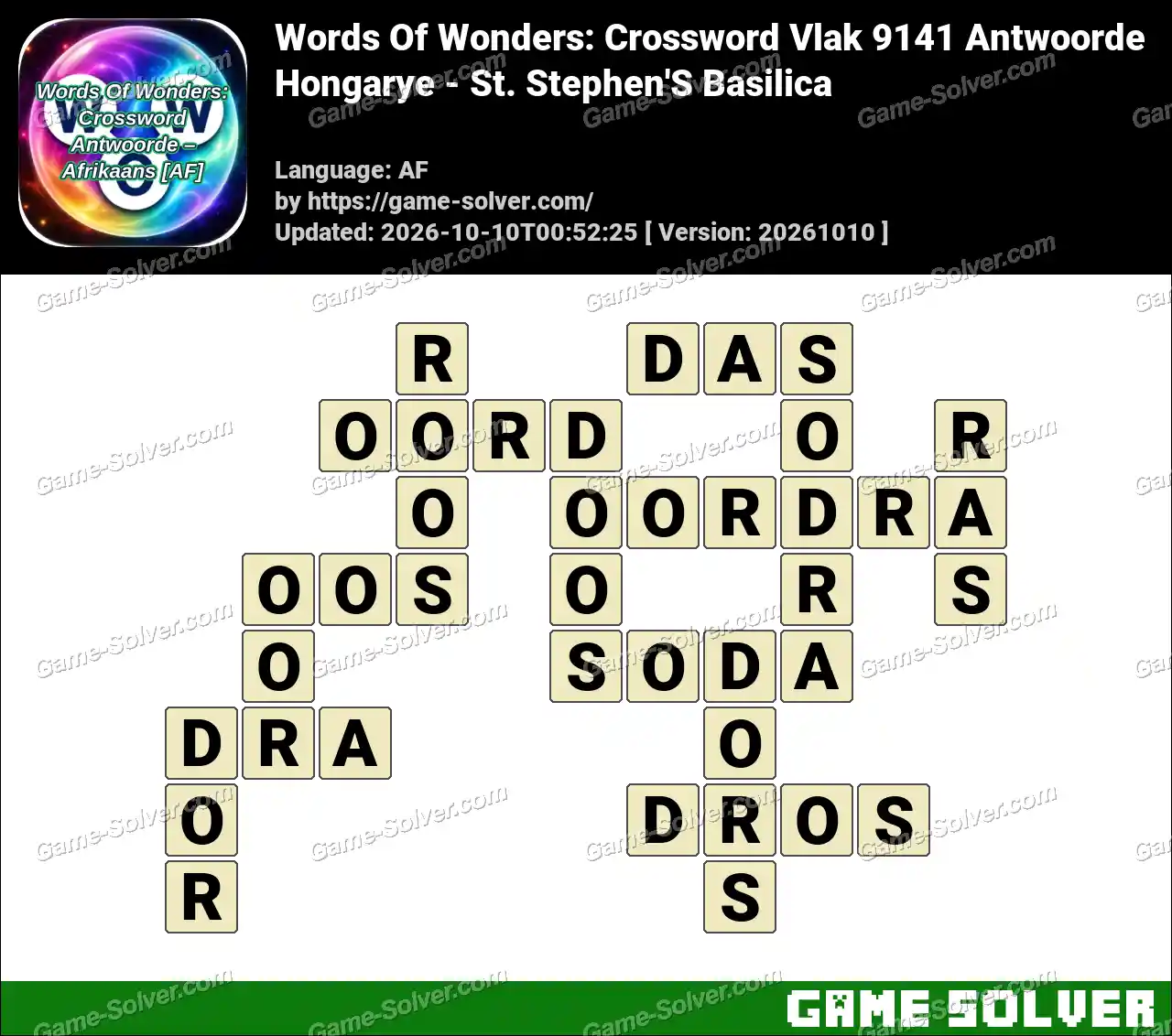 Words Of Wonders: Crossword Vlak 9141 Antwoorde – Hongarye – St. Stephen’S Basilica